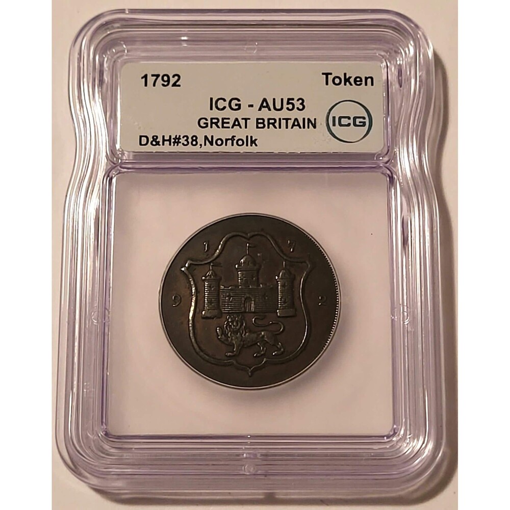 Great Britain 1792 Conder Token Norfolk D&H-38 AU53 ICG